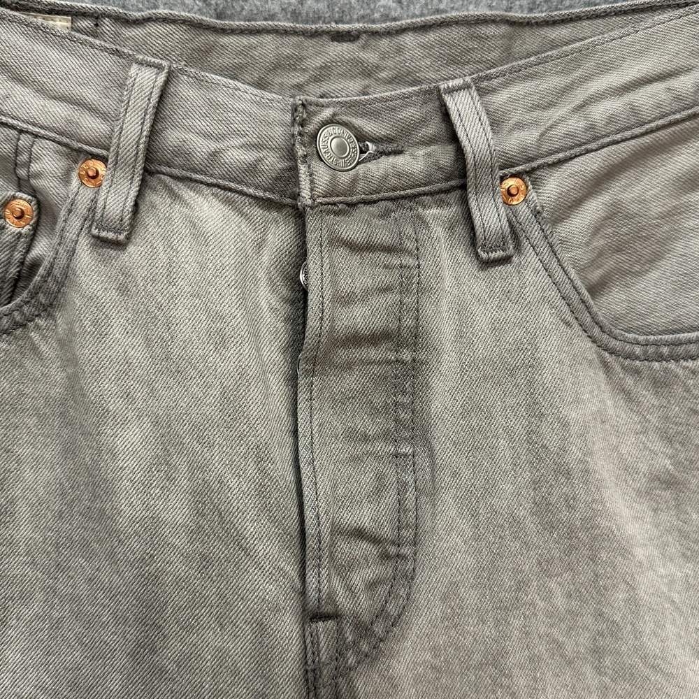 Levi's 501 Premium Jeans Womens W27 L26‎ Gray Button Fly 100% Cotton Straight - Picture 3 of 15